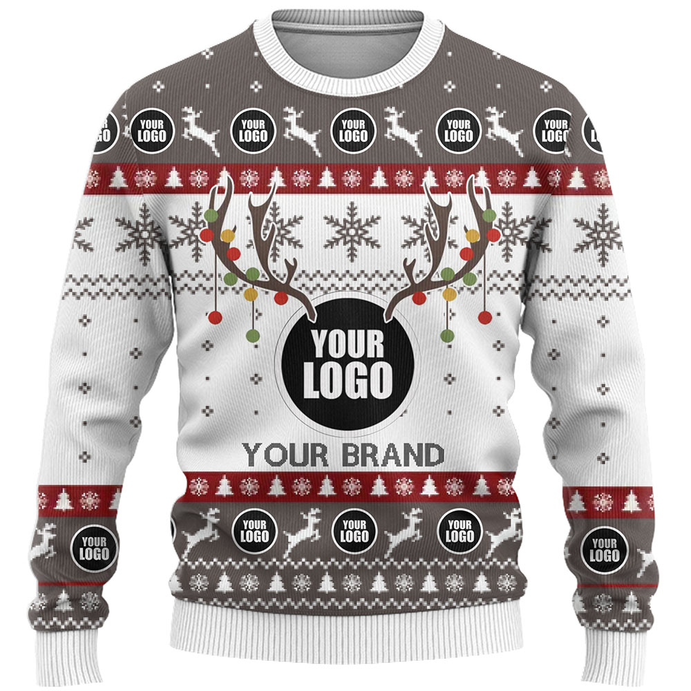 DYI Company Logo Or Face Ugly Christmas Sweater 3